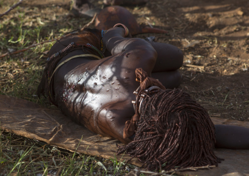 Bashada Tribe Woman Whipped During A Bull Jumping Ceremony, Dimeka, Omo Valley, Ethiopia