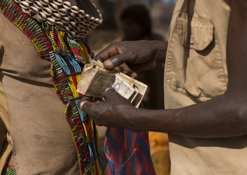 Hamer Tribe People Making Business In Market, Dimeka, Omo Valley, Ethiopia