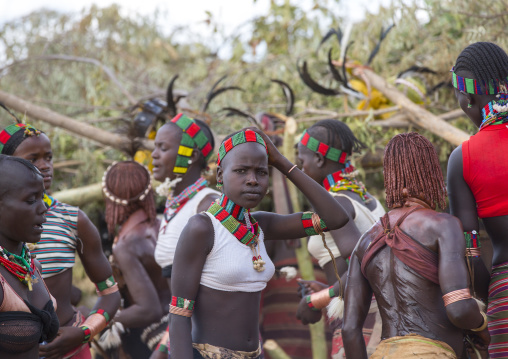 Bashada Tribe During A Bull Jumping Ceremony, Dimeka, Omo Valley, Ethiopia
