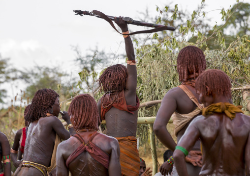 Bashada Tribe Women Dancing During A Bull Jumping Ceremony, Dimeka, Omo Valley, Ethiopia