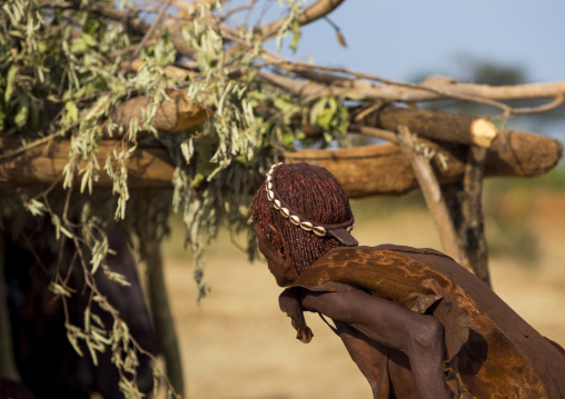 Bashada Tribe Woman Entering A House, Dimeka, Omo Valley, Ethiopia