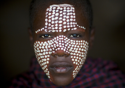 Arbore Tribe Teenager With Painted Face , Omo Valley, Ethiopia