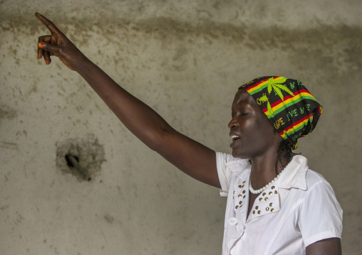 Woman Praying During Catholic Sunday Church Service, Gambela, Ethiopia