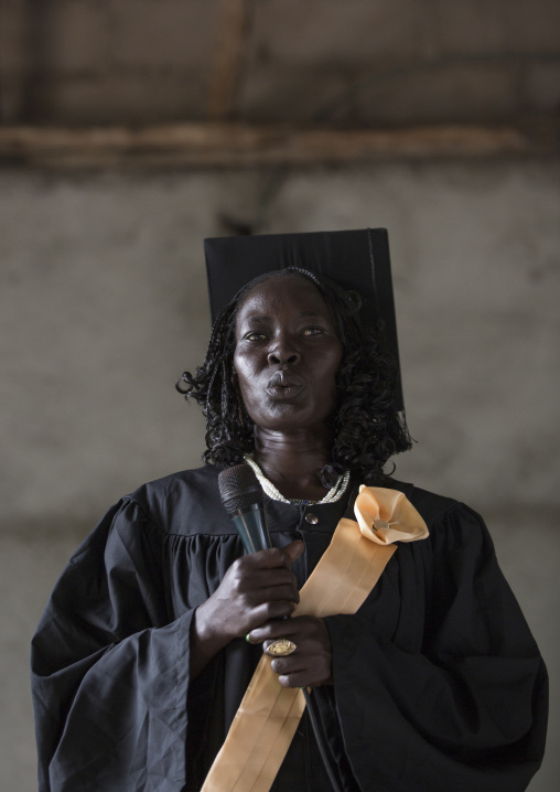 Woman Praying During Catholic Sunday Church Service, Gambela, Ethiopia