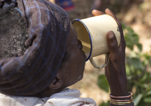 Borana Tribe Man Drinking Coffee, Yabelo, Ethiopia