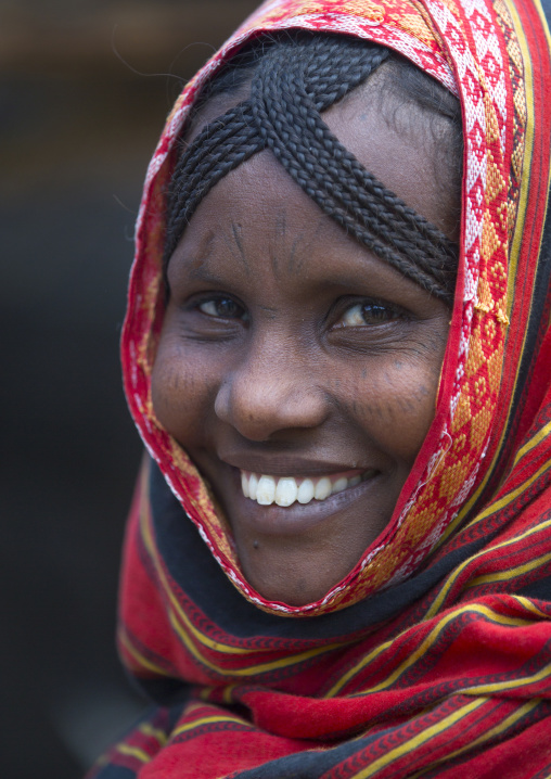 Afar Tribe Woman With Scarifications On Her Face, Assaita, Afar Regional State, Ethiopia