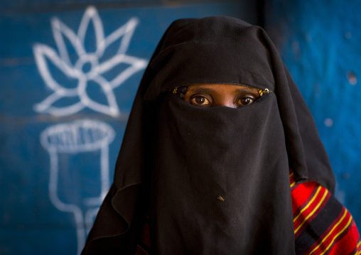 Afar Tribe Woman Covered With A Veil, Assaita, Afar Regional State, Ethiopia