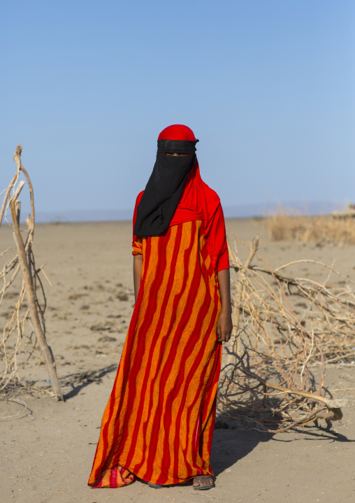 Afar Tribe Woman Wearing A Burqa, Assayta, Ethiopia