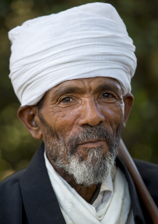Mergeto Detu, Ethiopian Orthodox Priest Celebrating The Timkat Epiphany Festival, Lalibela, Ethiopia