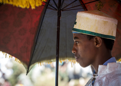 Ethiopian Orthodox Priests Celebrating The Colorful Timkat Epiphany Festival, Lalibela, Ethiopia