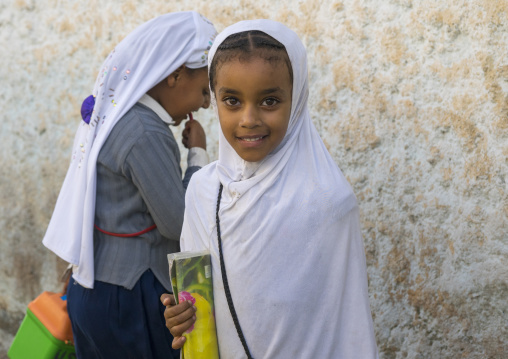 Muslim Girls In The Street, Harar, Ethiopia