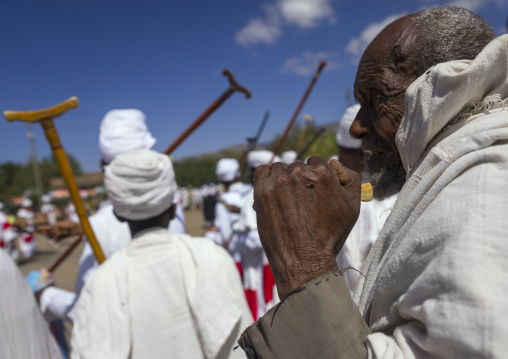 Ethiopian Orthodox Priests Celebrating The Colorful Timkat Epiphany Festival, Lalibela, Ethiopia