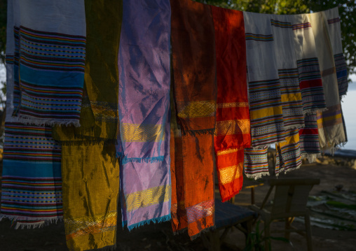 Traditional Shawls For Sale In A Shop, Bahir Dar, Ethiopia