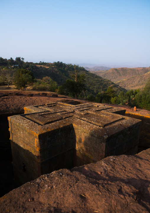 Monolithic rock-cut church of bete giyorgis saint george, Amhara region, Lalibela, Ethiopia