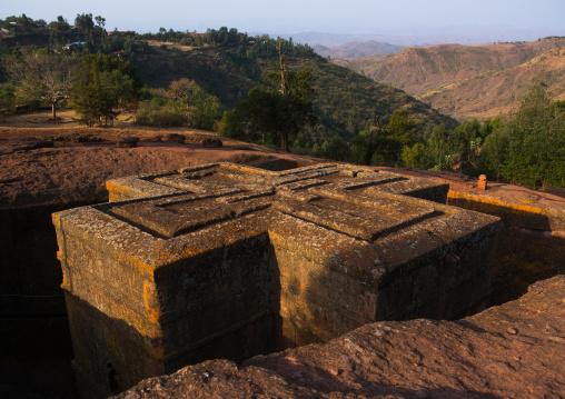 Monolithic rock-cut church of bete giyorgis saint george, Amhara region, Lalibela, Ethiopia