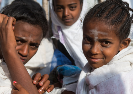 Pilgrims during kidane mehret orthodox celebration, Amhara region, Lalibela, Ethiopia