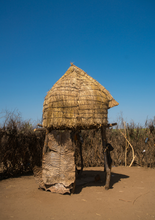Traditional granary in nyangatom and toposa tribes village, Omo valley, Kangate, Ethiopia