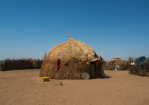 Traditional nyangatom and toposa tribes village, Omo valley, Kangate, Ethiopia