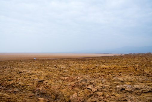 Volcanic formations of dallol in the danakil depression, Afar region, Dallol, Ethiopia