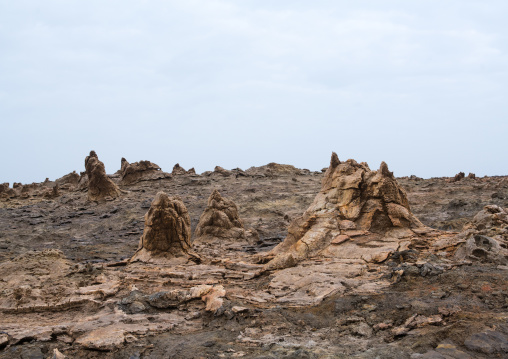 Volcanic formations of dallol in the danakil depression, Afar region, Dallol, Ethiopia