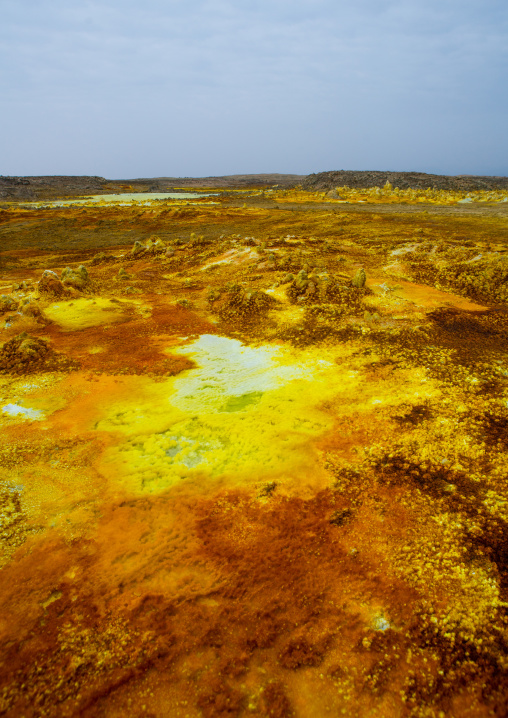 The colorful volcanic landscape of dallol in the danakil depression, Afar region, Dallol, Ethiopia