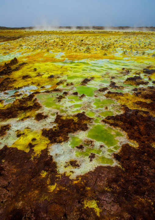 The colorful volcanic landscape of dallol in the danakil depression, Afar region, Dallol, Ethiopia