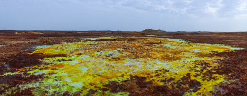 The colorful volcanic landscape of dallol in the danakil depression, Afar region, Dallol, Ethiopia
