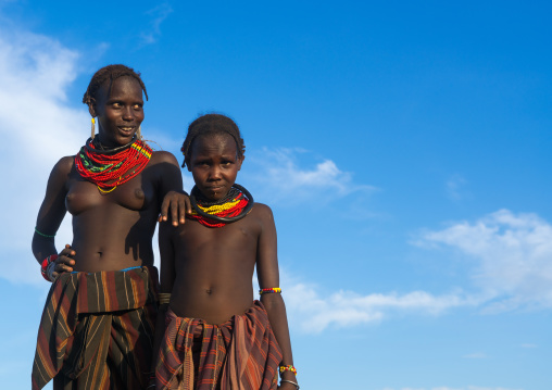 Topless dassanech tribe woman, Omo valley, Omorate, Ethiopia