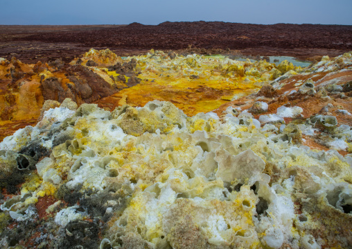 The colorful volcanic landscape of dallol in the danakil depression, Afar region, Dallol, Ethiopia