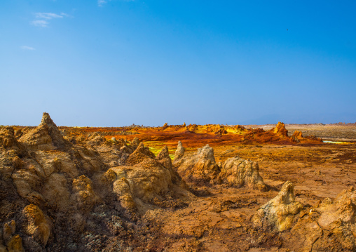 The colorful volcanic landscape of dallol in the danakil depression, Afar region, Dallol, Ethiopia