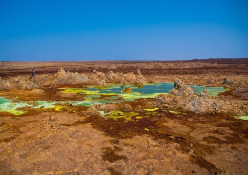 The colorful volcanic landscape of dallol in the danakil depression, Afar region, Dallol, Ethiopia