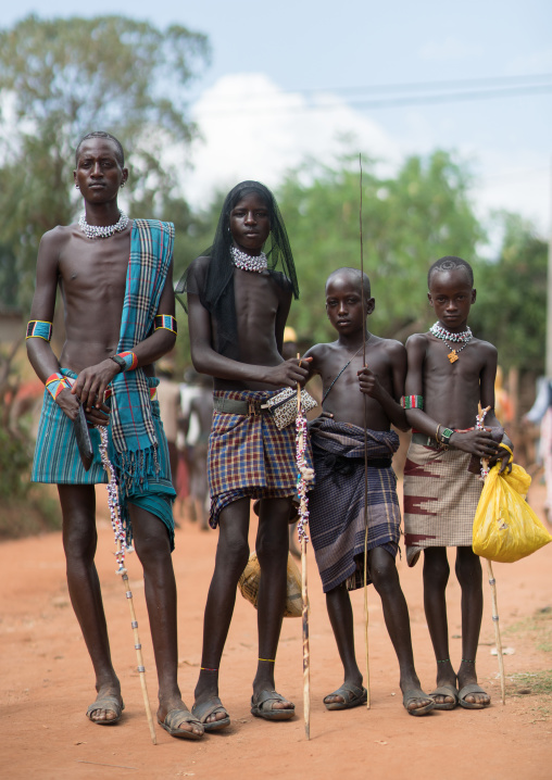 Bana tribe whipper men, Omo valley, Key afer, Ethiopia