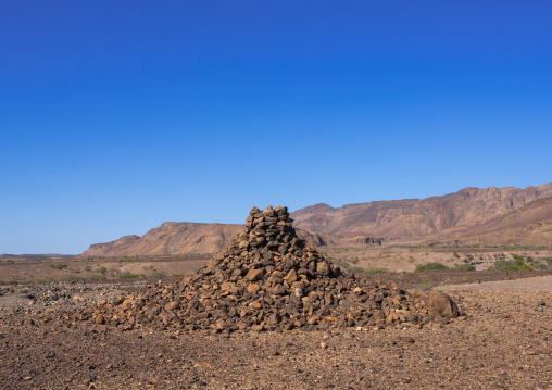 Old afar tribe grave in the danakil desert, Afar region, Semera, Ethiopia