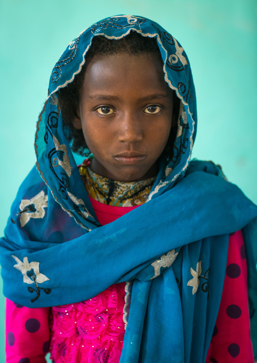 Portrait of an afar tribe girl, Afar region, Semera, Ethiopia