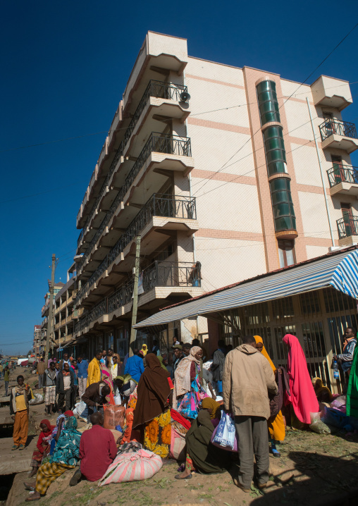 Women selling khat in the market near harar, Harari region, Awaday, Ethiopia