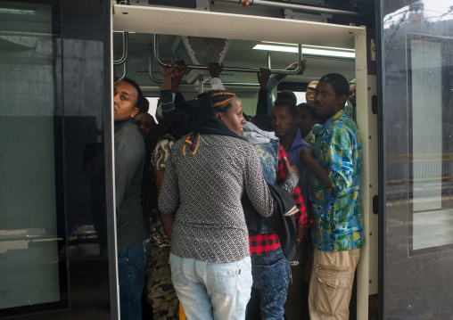 Busy time in the ethiopian railways constructed by china, Addis abeba region, Addis ababa, Ethiopia