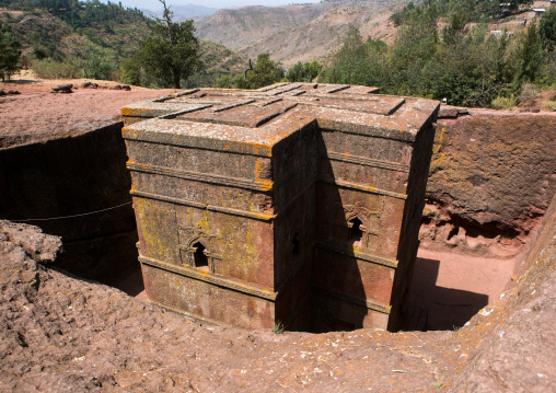 Monolithic rock-cut church of bete giyorgis saint george, Amhara region, Lalibela, Ethiopia