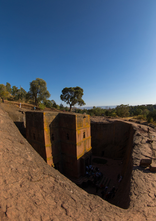 Monolithic rock-cut church of st. George , Amhara region, Lalibela, Ethiopia