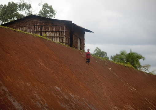 Construction of a new road displacing villages, Ethiopia