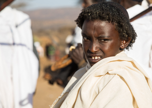 Dabale age grade boy during the Gada system ceremony in Borana tribe, Oromia, Yabelo, Ethiopia