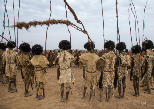 Dimi ceremony in the Dassanech tribe to celebrate circumcision of teenagers, Omo Valley, Omorate, Ethiopia