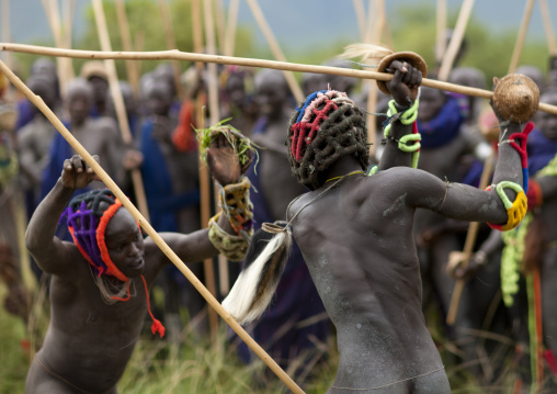Donga Stick Fighting Ritual, Surma Tribe, Omo Valley, Ethiopia