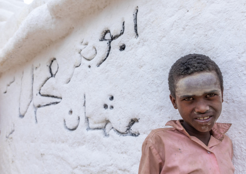 Oromo pilgrim boy in the shrine of sufi Sheikh Hussein , Oromia, Sheik Hussein, Ethiopia