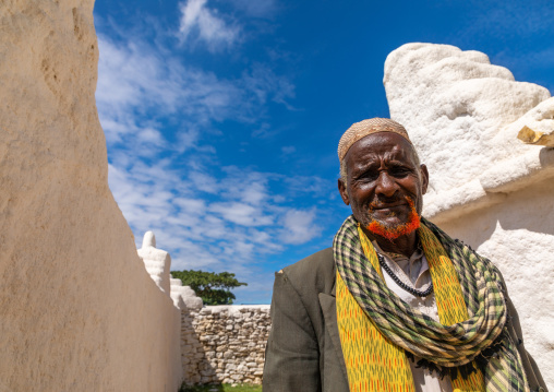 Oromo pilgrim with red beard in the shrine of sufi Sheikh Hussein , Oromia, Sheik Hussein, Ethiopia