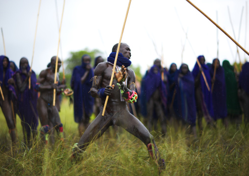 Donga Stick Fighting Ritual, Surma Tribe, Omo Valley, Ethiopia