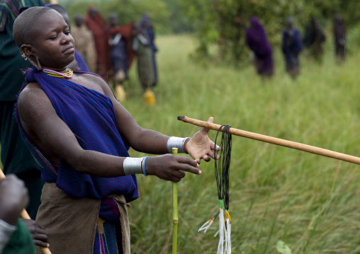 Donga stick fighting in Suri tribe, Tulgit, Omo valley, Ethiopia
