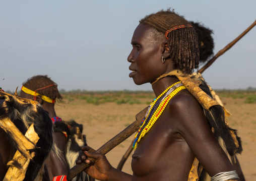 Dimi ceremony in the Dassanech tribe to celebrate circumcision of teenagers, Turkana County, Omorate, Ethiopia