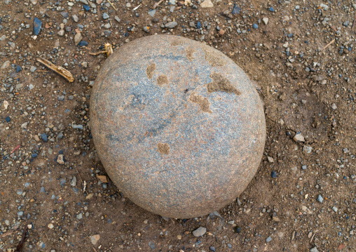 Wedding stone grooms have to hold in order to get married, Omo valley, Konso, Ethiopia