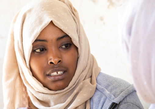 Portrait of a veiled harari woman, Harari Region, Harar, Ethiopia