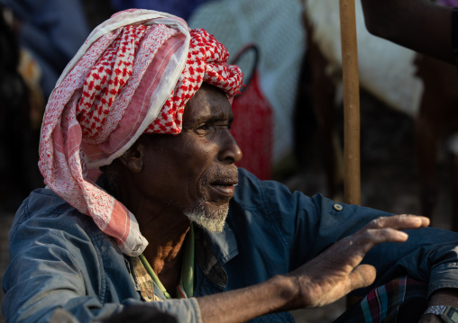 Oromo man in the market, Amhara region, Senbete, Ethiopia